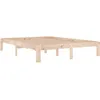 Image de vidaXL Cadre de Lit Cadre à Lattes sur Pied Lit Double Lit Adulte Sommier à Lattes Meuble de Chambre à Coucher Bois de Pin Massif 140x190 cm