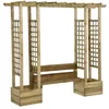 Image de Pergola de jardin avec banc et jardinières Bois de pin imprégné