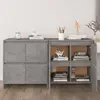 Image de vidaXL Buffets 2 pcs Gris béton 70x41x75 cm Bois d'ingénierie