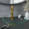 Image de vidaXL Lavabo de bain avec robinet et drain à poussoir Verre trempé