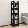 Image de vidaXL Bibliothèque/Séparateur de pièce Noir 41x35x160 cm Pin massif