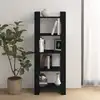 Image de vidaXL Bibliothèque/Séparateur de pièce Noir 60x35x160 cm Bois massif