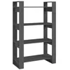 Image de Bibliothèque Séparateur de pièce Gris 80x35x125 cm Pin massif