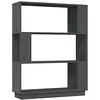 Image de Bibliothèque Séparateur de pièce Gris 80x25x101 cm Pin massif