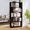 Image de vidaXL Bibliothèque/Séparateur de pièce Noir 80x25x163,5 cm Pin massif