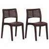 Image de Chaises de jardin lot de 2 Moka Polypropylène