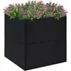 Image de vidaXL Jardinière Noir 80x80x80 cm Résine tressée