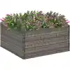 Image de vidaXL Jardinière Gris 80x80x40 cm Résine tressée
