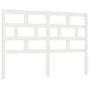 Image de vidaXL Tête de Lit Tête de Lit Adulte Tête de Lit Double sur Pied Chambre à Coucher Maison Intérieur Blanc 126x4x100 cm Bois Massif de Pin