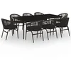 Image de vidaXL Ensemble de Salle à Manger de Jardin 9 pcs Mobilier à Dîner Table et Chaises de Repas Meubles de Terrasse Patio Extérieur Noir
