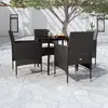 Image de vidaXL Ensemble à manger de jardin avec coussins 5 pcs Noir