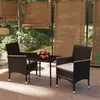 Image de vidaXL Ensemble à manger de jardin avec coussins 3 pcs noir