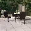 Image de vidaXL Ensemble à manger de jardin 5 pcs Marron et noir