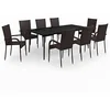Image de Ensemble à manger de jardin 9 pcs Marron et noir