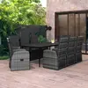 Image de vidaXL Ensemble à manger de jardin avec coussins 9 pcs Gris