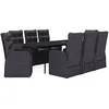 Image de vidaXL Ensemble à Manger de Jardin avec Coussins 9 pcs Noir