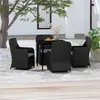 Image de vidaXL Ensemble à manger de jardin avec coussins 5 pcs Noir