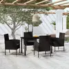 Image de vidaXL Ensemble à manger de jardin 5 pcs Noir
