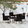 Image de vidaXL Ensemble à manger de jardin 5 pcs Noir