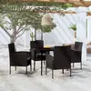 Image de vidaXL Ensemble à manger de jardin 5 pcs Noir