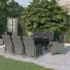 Image de vidaXL Ensemble à manger de jardin 9 pcs Gris clair