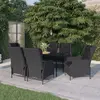 Image de vidaXL Ensemble à manger de jardin 7 pcs Gris foncé