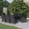 Image de vidaXL Ensemble à manger de jardin 9 pcs Gris foncé