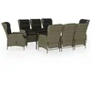 Image de vidaXL Ensemble de Salle à Manger de Jardin 9 pcs Mobilier à Dîner Table et Chaises de Repas Meubles de Terrasse Patio Extérieur Marron