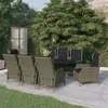 Image de vidaXL Ensemble à manger de jardin 9 pcs Marron