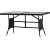 Image de vidaXL Table de Jardin Noir 140x80x74 cm Résine tressée