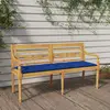 Image de vidaXL Banc Batavia avec coussin bleu 150 cm Bois de teck massif
