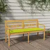 Image de vidaXL Banc Batavia avec coussin vert brillant 150 cm Bois teck massif