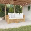 Image de vidaXL Canapés d'angle de jardin et coussins 2 pcs Bois teck massif