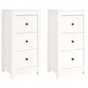 Image de vidaXL 2X Buffets Armoires Latérales Organisateurs de Maison Meubles de Rangement Salon Intérieur Blanc 40x35x80 cm Bois Massif de Pin