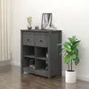 Image de vidaXL Buffet Gris 70x35x80 cm Bois massif de pin