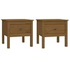 Image de vidaXL 2X Tables d'Appoint Tables Basses Bouts de Canapé Tables de Salon Salle de Séjour Intérieur Marron Miel 50x50x49 cm Bois Massif de Pin