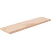 Image de vidaXL Panneau d'étagère 80x20x2,5 cm Bois de chêne Massif Non traité, étagère, étagère d'affichage, étagère supplémentaire, étagère de Rangement