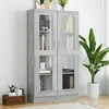 Image de vidaXL Armoire à vitrine Sonoma gris 82,5x30,5x150cm Bois d'ingénierie