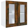 Image de vidaXL Armoire vitrée Suspendue Chêne fumé 60x31x60 cm Bois ingénierie
