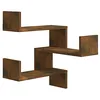 Image de Étagère d angle murale Chêne fumé 40x40x50 cm Bois d ingénierie