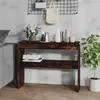 Image de vidaXL Table console Chêne fumé 102x30x80 cm Bois d'ingénierie