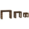 Image de Tables gigognes 3 pcs Chêne fumé Bois d ingénierie