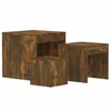 Image de Tables gigognes 3 pcs Chêne fumé Bois d ingénierie