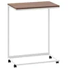 Image de Table d appoint avec roues Blanc 55x35x70 cm Bois d ingénierie