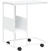 Image de vidaXL Table d'appoint avec Roues Blanc 55x36x63,5cm Bois d'ingénierie