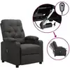 Image de vidaXL Fauteuil inclinable électrique Gris foncé Tissu