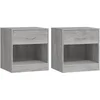 Image de Tables de chevet 2 pcs avec tiroir Sonoma gris