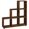 Image de vidaXL Bibliothèque Escalier Étagère à Livres Organisateur Meuble de Rangement Salle de Séjour Intérieur Chêne Fumé 107 cm Bois d'Ingénierie