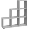 Image de vidaXL Bibliothèque Escalier Étagère à Livres Organisateur Meuble de Rangement Salle de Séjour Intérieur Sonoma Gris 107 cm Bois d'Ingénierie