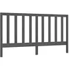 Image de vidaXL Tête de Lit Meuble de Chambre à Coucher Tête de Cadre de Lit Accessoire de Lit Double Intérieur Gris 206x4x100 cm Bois Massif de Pin